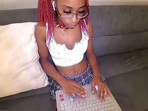 Stepbrother mercilessly fucks ebony schoolgirl stub class